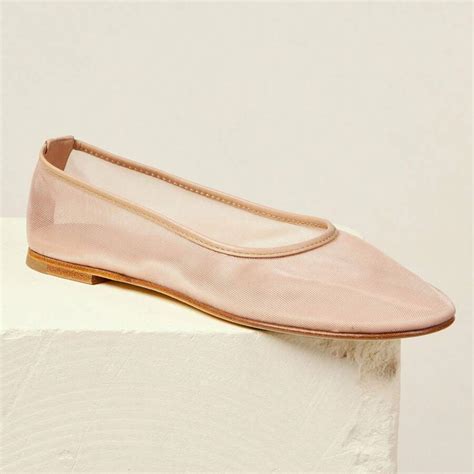 Tulle Mesh Ballet Flats Shoes For Women Slip On Ballerina Shoes Round ...