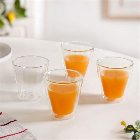 Double Walled Borosilicate Tumblers Set Of 4 250ml Online - Premium ...