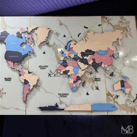 Premium 4-Layer Wooden & Acrylic World Map (Light Color Edition) – The ...