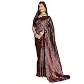 RANI SAAHIBA Women's Art Silk Saree with Blouse Piece (Beige & Black ...