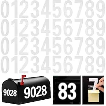 Numbers For Mailbox Reflective Mailbox Numbers Stickers 4 Sets - 2 Inch ...