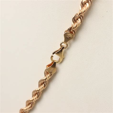 14kt Rose Gold Rope Chain Necklace | Property Room