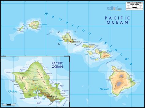 Где находятся гавайские острова на карте мира - longitude of honolulu