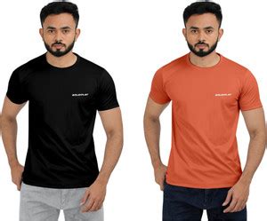 INDICLUB Printed Men Round Neck Black, Orange T-Shirt - Buy INDICLUB ...