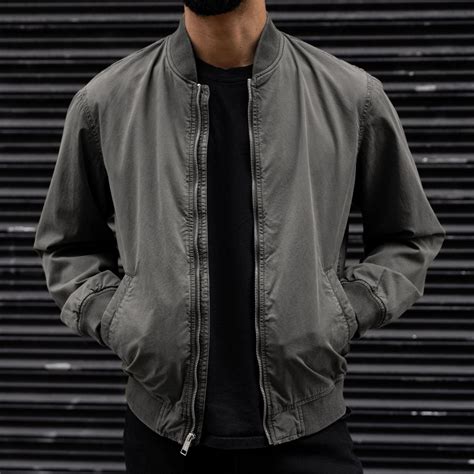 Men's Bomber Jacket In Grey - Thursday