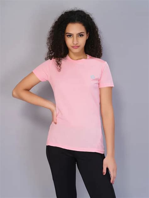 Women Slim Fit Crew Neck T-shirt with Techno Cool