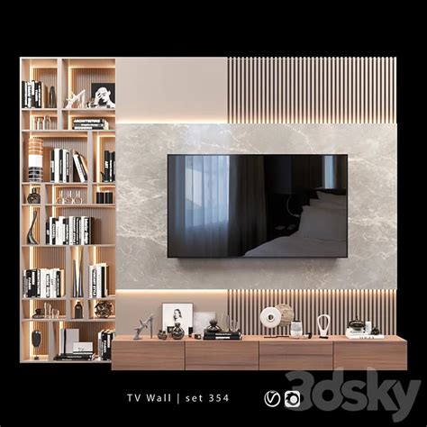 TV Wall | set 354 3DS Max Model – 3DSky Model Free