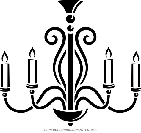 Stencil of Chandelier | Free Printable Papercraft Templates