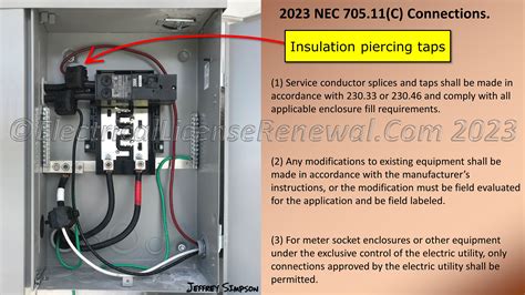705.11(B), (C), and (F) Conductors and Connections.