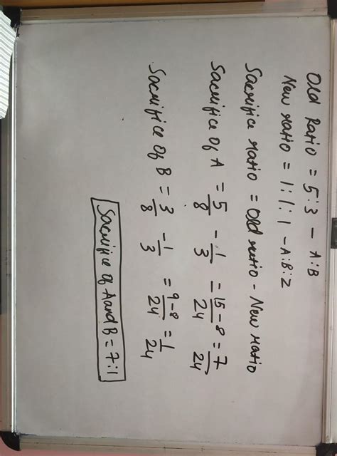A and b partner share profit 5:3 they admit z ratio the partnership the ...