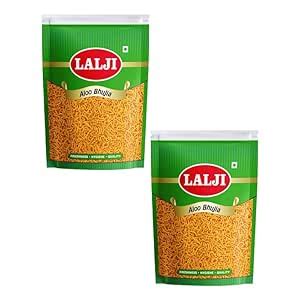 Lalji Foods Aloo Bhujia 800Gm (400Gm x 2) | Spicy and Crunchy Potato ...