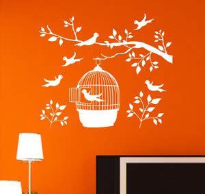 INDIA WALL STICKER 68 cm India Bird with cage Stickers And Wall Decal ...