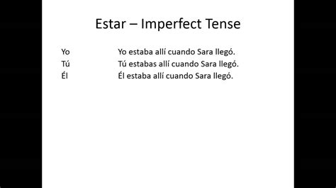 Estar - Imperfect Tense - YouTube