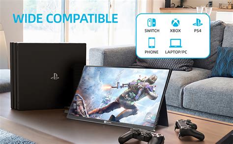 ARZOPA Portable Monitor, 13.3” Ultra Slim 1080P Full HD 100% sRGB ...