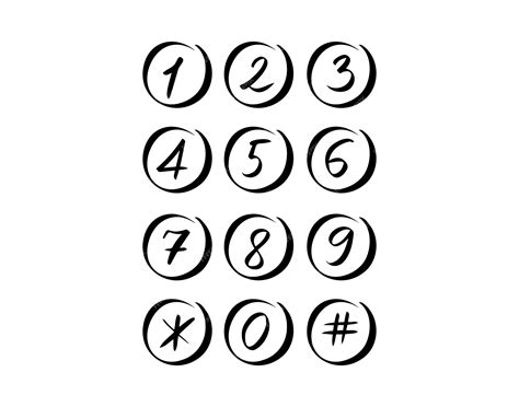Premium Vector | Scribble numbers in circle hand drawn font numbers ...