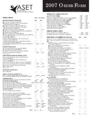 Fillable Online aset ORDER FOR - ASET - aset Fax Email Print - pdfFiller