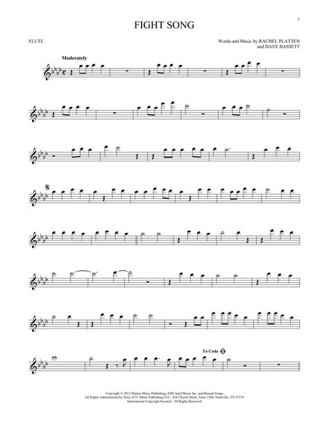 Fight Song (Flute Solo) - Print Sheet Music Now