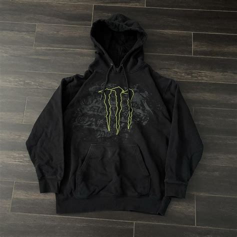 men’s L/XL monster energy drink hoodie... - Depop