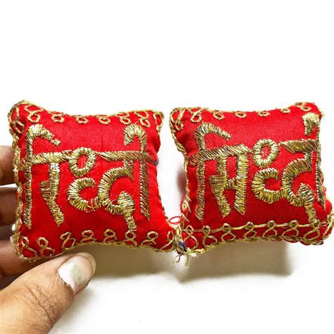 Red Color Riddhi Siddhi Pair Cushions – Adikala - Craft Store