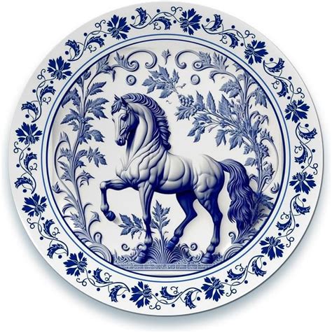 Buy Fit-in Trends Decorative Wall Plate|Stand & Metal Hook|Blue Pottery ...