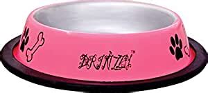Drinzzy Stainless Steel Anti Skid Pink Dog Bowl (200ml) : Amazon.in ...