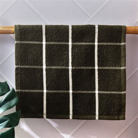 Buy Emery Bursa Set of 4 Cotton Checked Face Towels - 30x30cm from Home ...