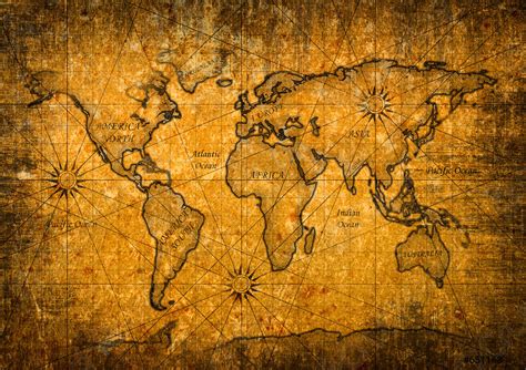Vintage world map - stock photo 651163 | Crushpixel