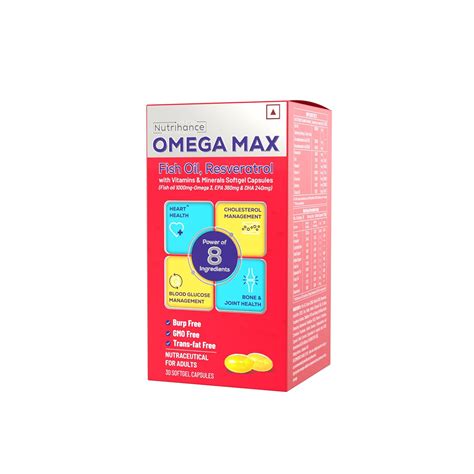 JUBILANT Nutrihance Omega Max Fish Oil Capsule For Men And Women, 30 ...