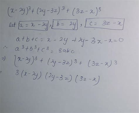 factorise (x-2y)^3+(2y-3z)^3+(3z-x)^3 - Brainly.in