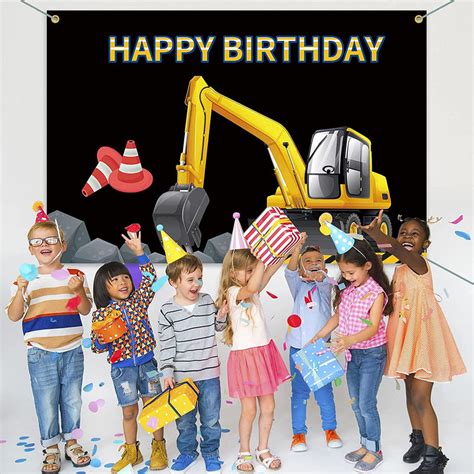 Buy Construction Birthday Party Decoration Backdrop | Party Supplies ...