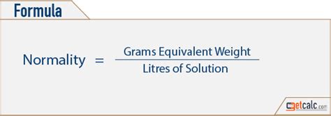 Image result for Normality Formula