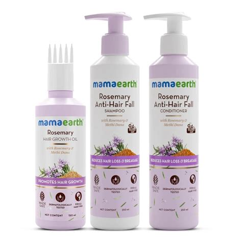 Mamaearth Rosemary Hair Fall Control Kit (Oil-150ml, Shampoo-250ml & C ...