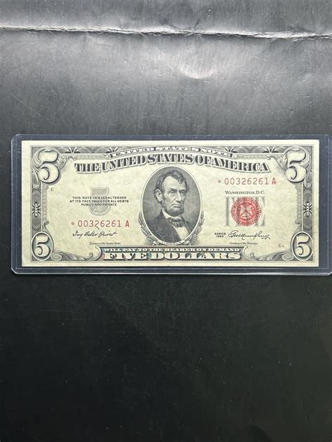 Beautiful 1953 5 Dollar Red Seal U.S. Star Note - Etsy