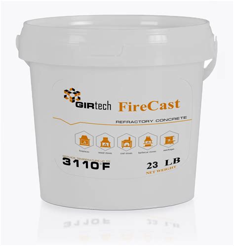 Buy Girtech FireCast Castable Refractory Cement 3110F Degree Fahrenheit ...