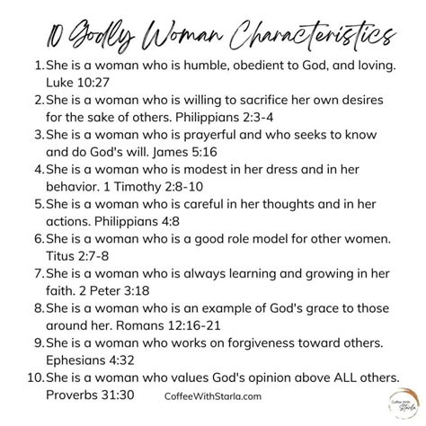 10 Qualities Of A Godly Woman With Scripture - Coffee With Starla