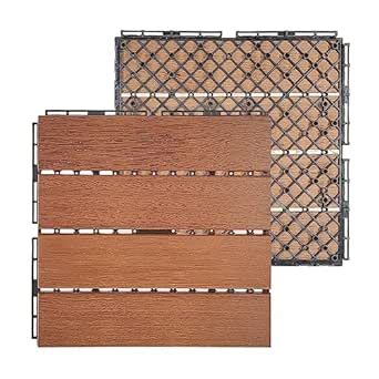 Plantex Merbau Wood Interlocking Deck Tiles for Garden/Terrace/Patio ...