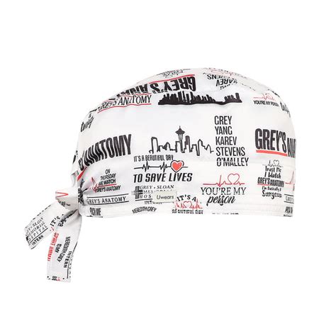 Greys Anatomy Satin Scrub Cap with Free Embroidery