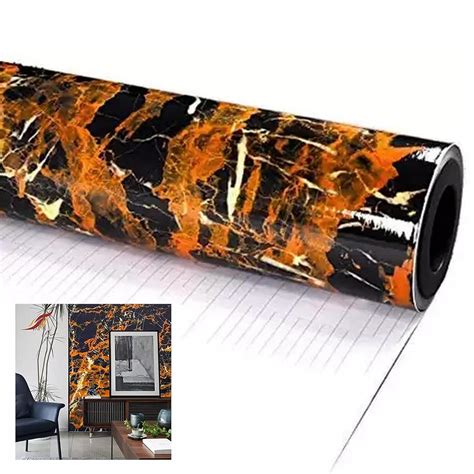 SUPERFAB™ Black and Brown Granite Marble Vinyl Contact Paper Peel and ...