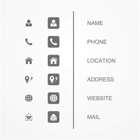 Business Card Symbols 的图像结果