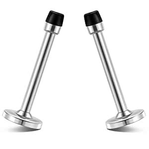 HUTLON 2 Pack Silver Contemporary Brushed Nickel Door Stops, 4.72 Inch ...
