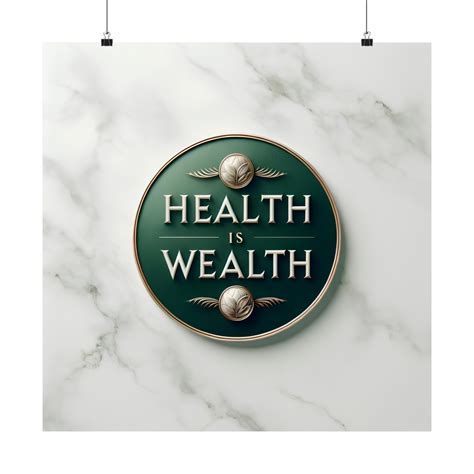 Health is Wealth Motivation Poster Minimalist Print Affirmation Wall ...