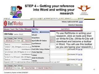 How to Use RefWorks 的图像结果
