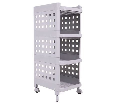 LEOPAX 4 Tier Multi-Purpose Storage Rack Stackable Shelf Utility ...