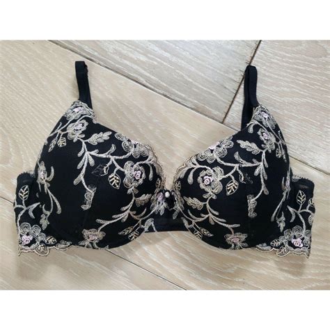 Vintage Beautiful Soma 34C BRA Black Boho Lace Embroidered Floral ...