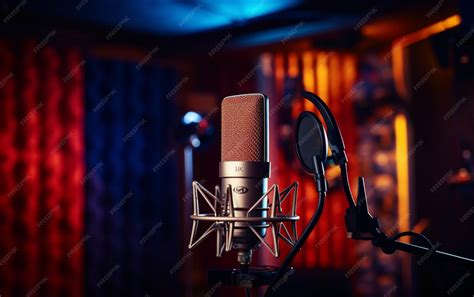 Premium Photo | Modern professional microphone in recording studio