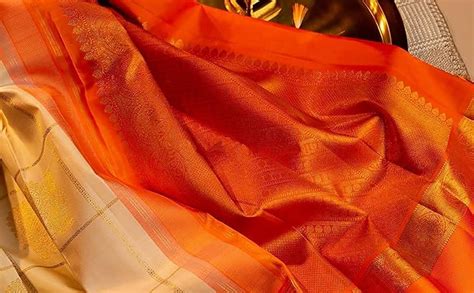 SGF11 Women's Kanjivaram Soft Lichi Silk Saree With Blouse Piece (Cream ...