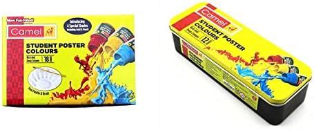 Camlin Kokuyo Pack Of 18 Shade Bottles 10Ml Each, 1 Palette, 1 Brush ...