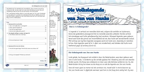 Suid-Afrikaanse Volksverhaal - Jan van Hunks (teacher made)