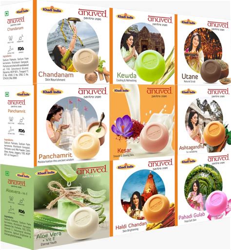 Buy Anuved Family Combo (Pack of 9) Herbal Soaps 125g each Chandanam ...