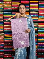 Crushed Tussar Beads Cutwork Lavender Saree